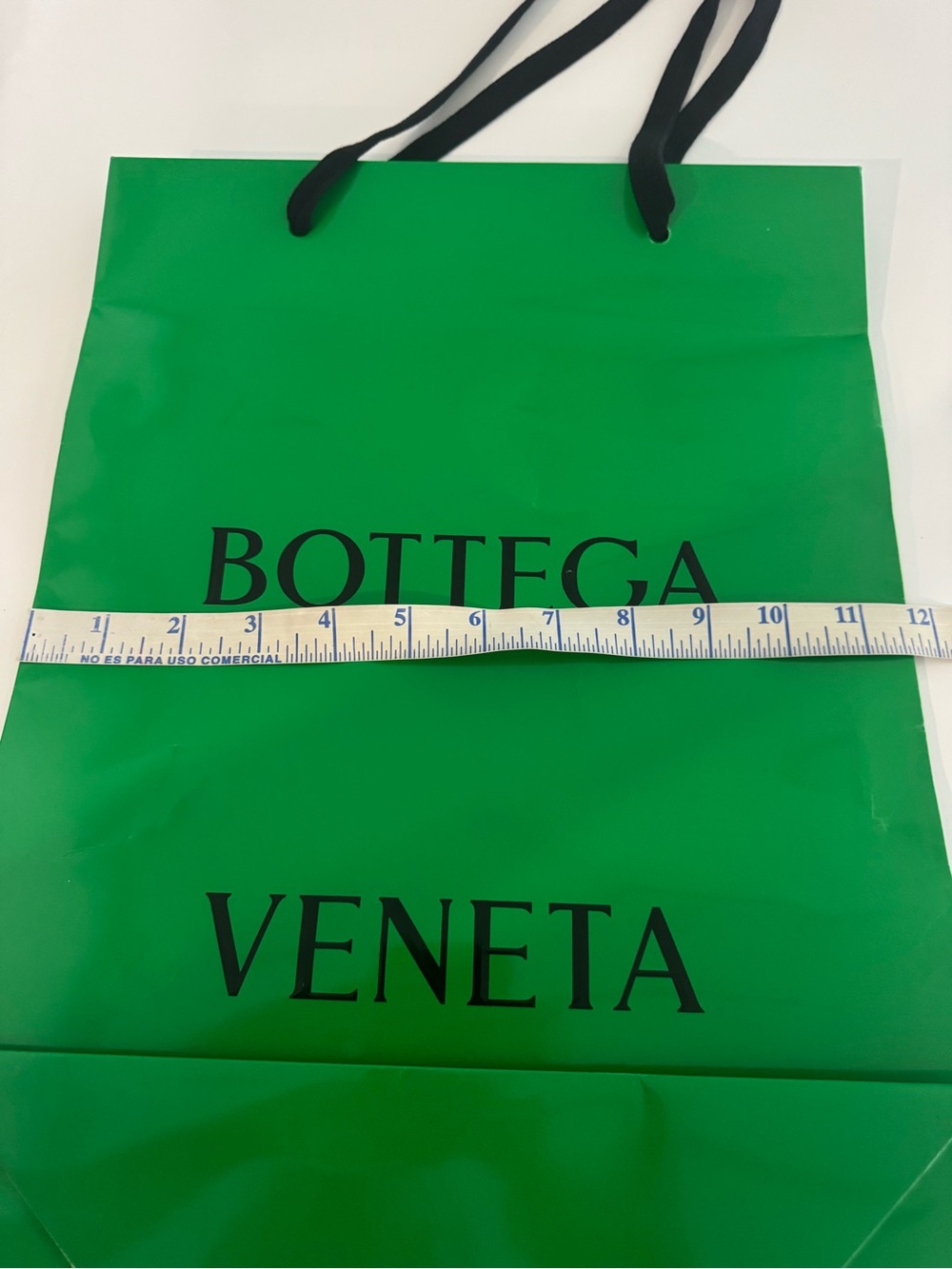Bottega Veneta Green Logo Tote with Black Handles